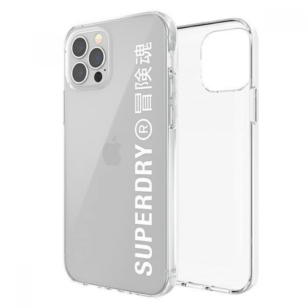 Coque iPhone 12 Pro Max - Superdry Clear Case transparente avec logo imprimé