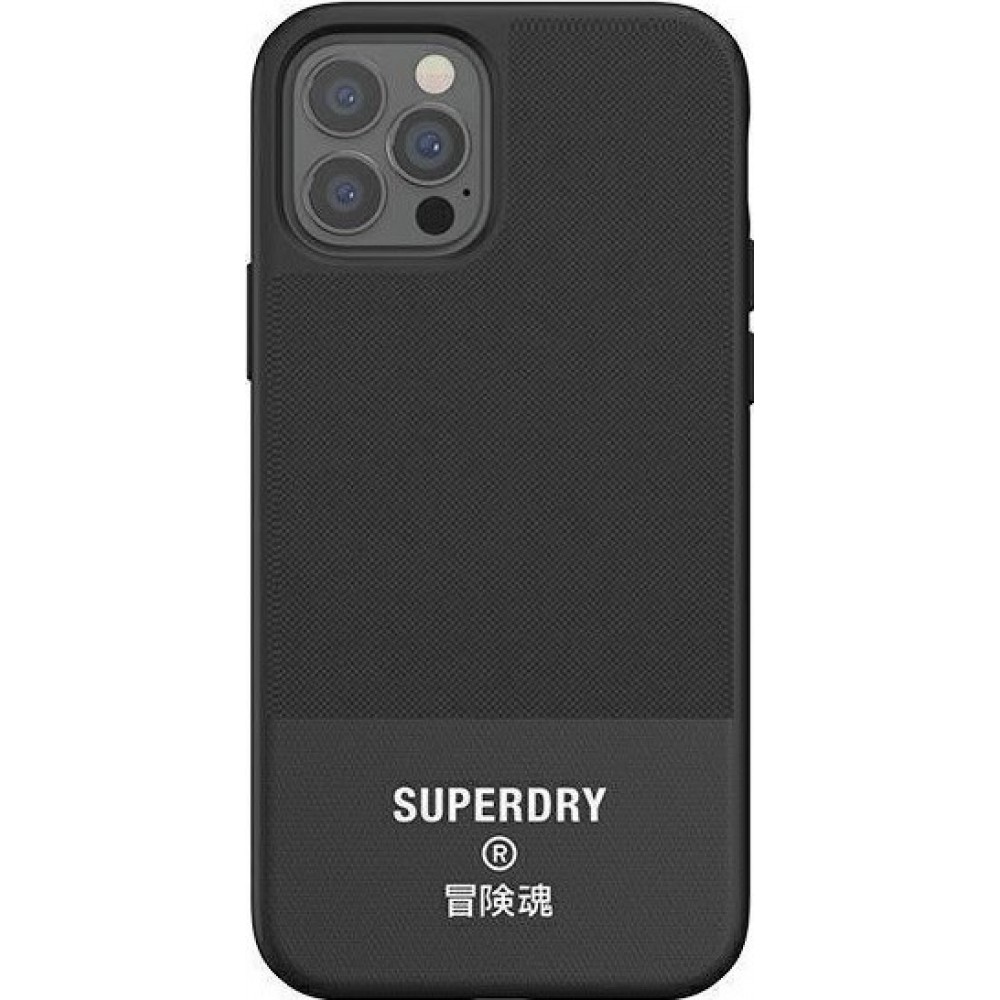 Coque iPhone 12 / 12 Pro - Superdry Moulded Canvas Hardcase - Noir