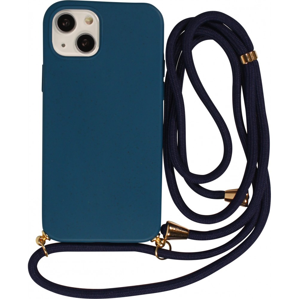 iPhone 6/6s Case Hülle - Bio Eco-Friendly Vegan mit Handykette Necklace blau