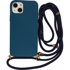 iPhone 7 / 8 / SE (2020, 2022) Case Hülle - Bio Eco-Friendly Vegan mit Handykette Necklace blau