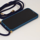 iPhone 11 Case Hülle - Bio Eco-Friendly Vegan mit Handykette Necklace blau