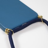 Hülle iPhone 13 mini - Bio Eco-Friendly Vegan mit Handykette Necklace blau