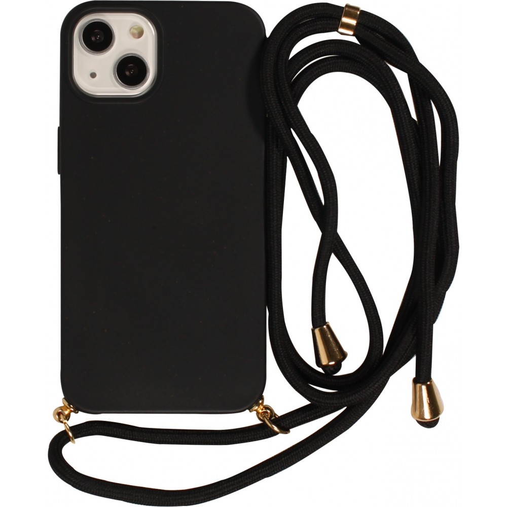 Coque Samsung Galaxy S25+ - Bio Eco-Friendly nature avec cordon collier - Noir