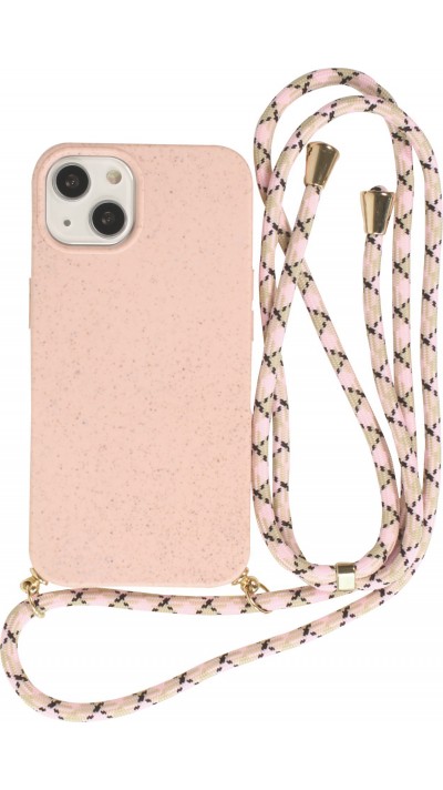 Coque Samsung Galaxy S24 - Bio Eco-Friendly nature avec cordon collier - Rose
