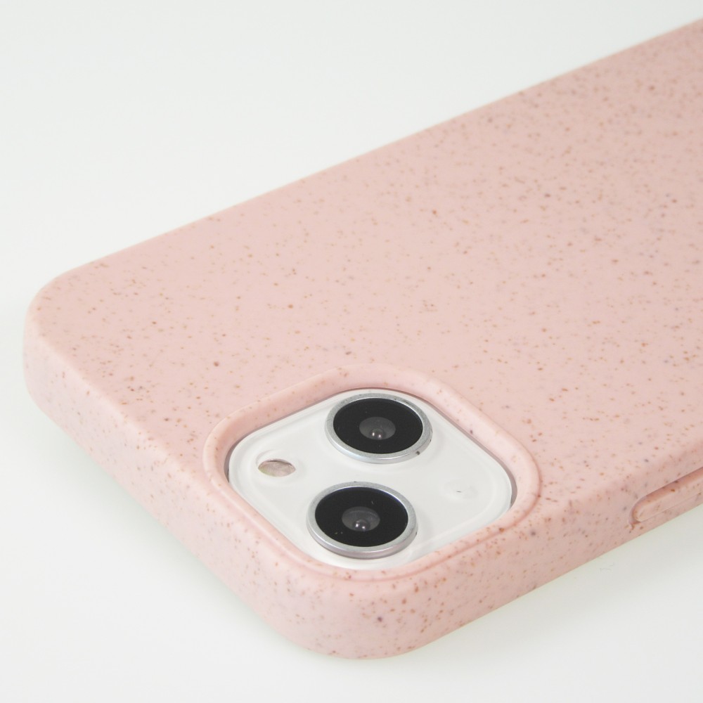 Coque iPhone 14 - Bio Eco-Friendly nature avec cordon collier - Rose