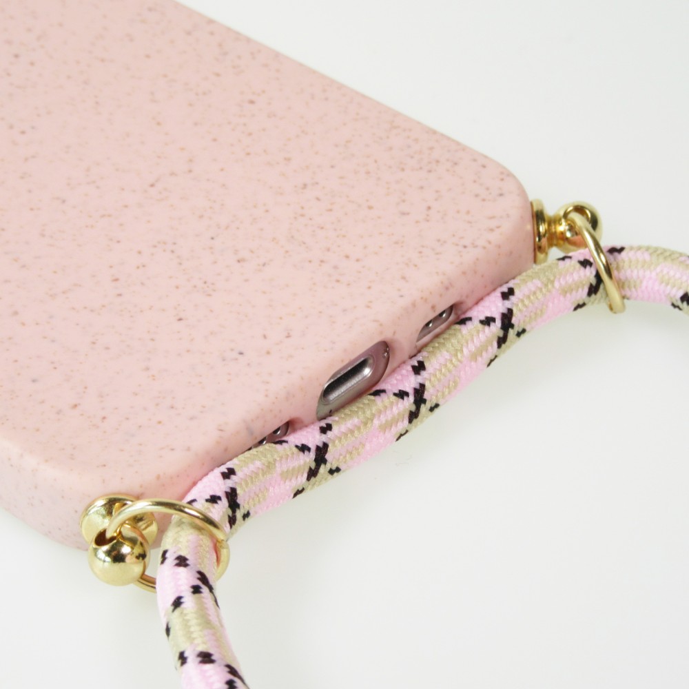 Coque Samsung Galaxy S24 - Bio Eco-Friendly nature avec cordon collier - Rose
