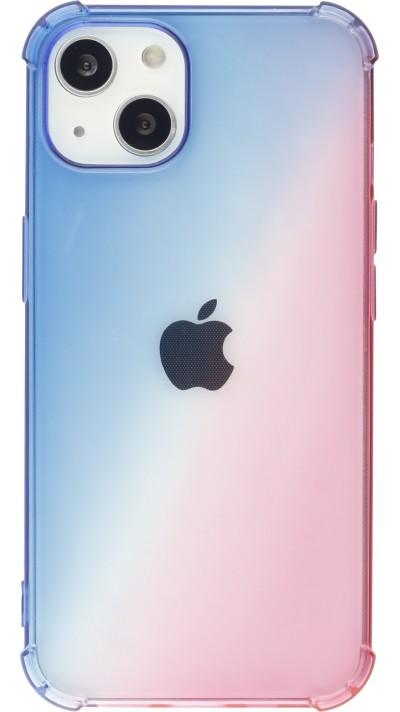 Coque iPhone 15 Plus - Bumper Rainbow Silicone anti-choc avec bords protégés -  bleu - Rose