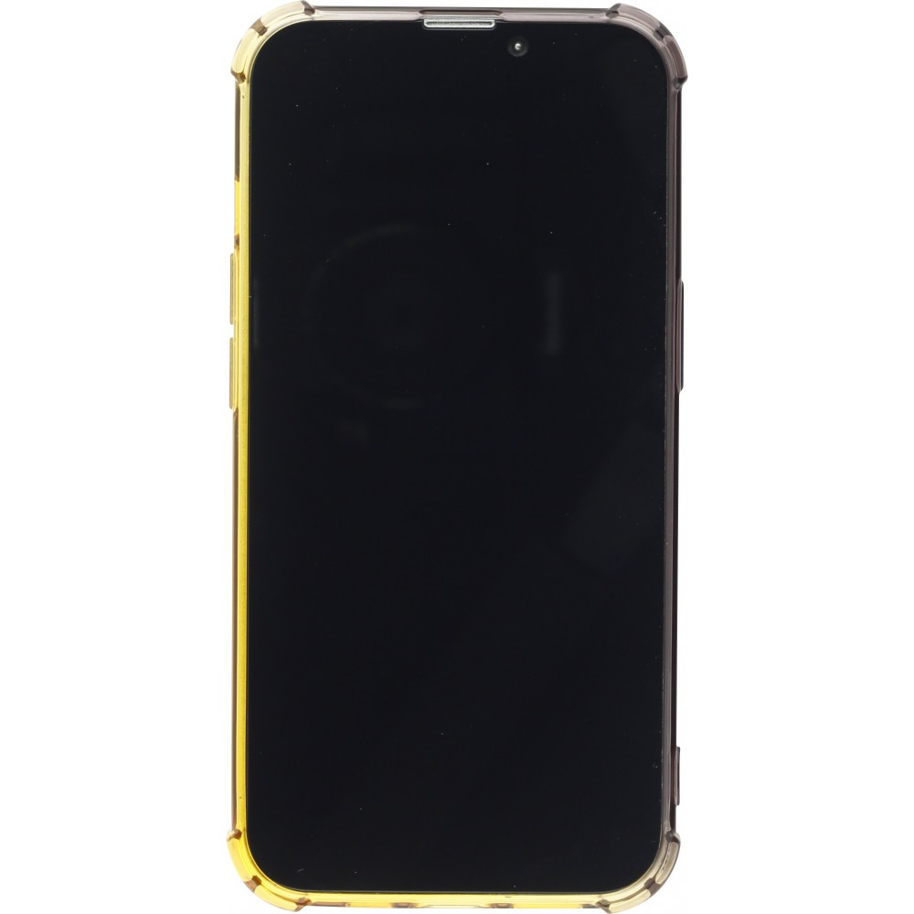 Coque iPhone 14 Plus - Bumper Rainbow Silicone anti-choc avec bords protégés -  brun jaune