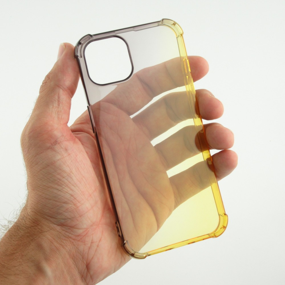 Coque iPhone 14 Plus - Bumper Rainbow Silicone anti-choc avec bords protégés -  brun jaune