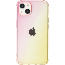 iPhone 16e Case Hülle - Gummi Bumper Rainbow mit extra Schutz für Ecken Antischock - rosa - Gelb