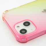 iPhone 16e Case Hülle - Gummi Bumper Rainbow mit extra Schutz für Ecken Antischock - rosa - Gelb