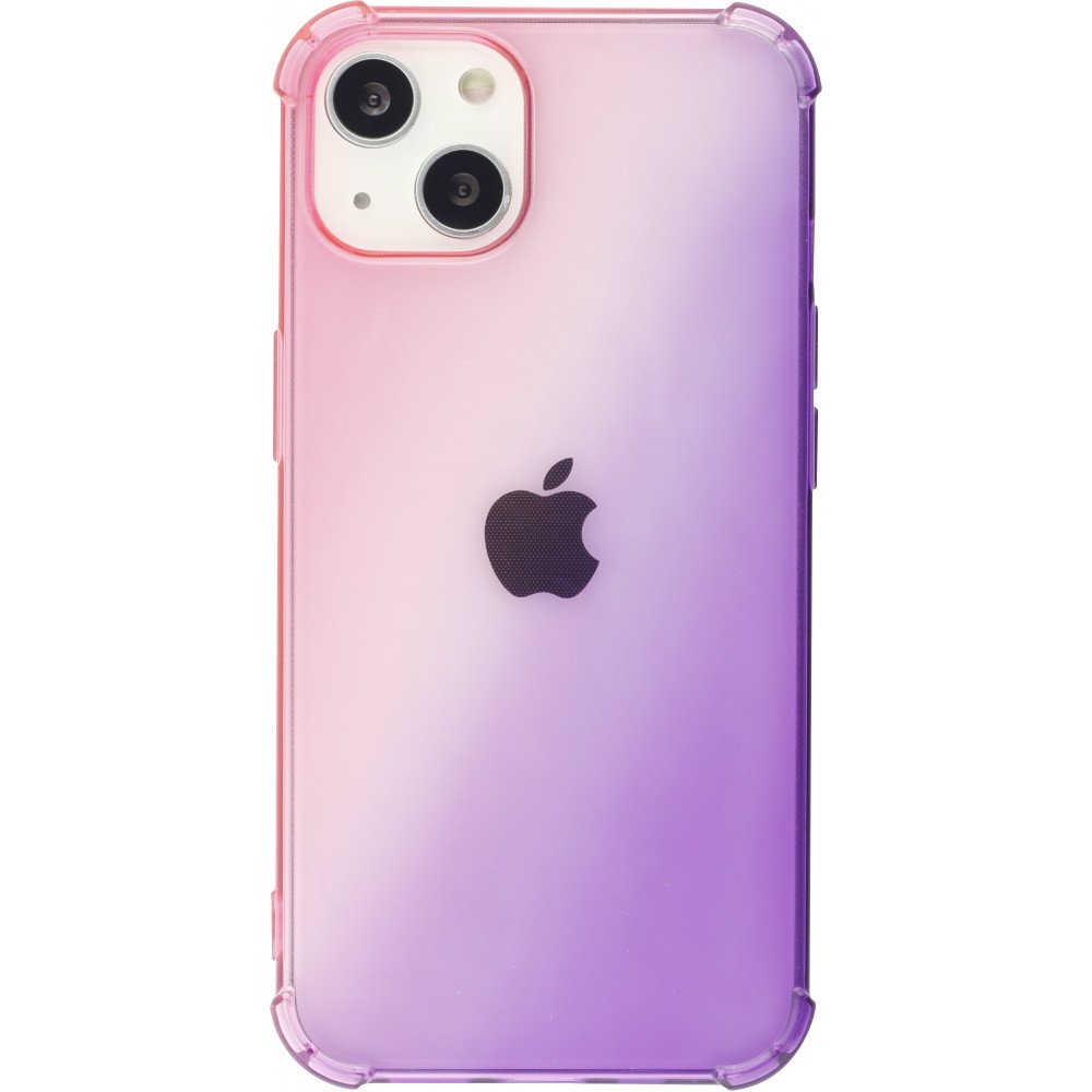 Coque iPhone 13 - Bumper Rainbow Silicone anti-choc avec bords protégés -  rose - Violet