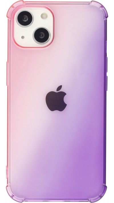 Coque iPhone 14 - Bumper Rainbow Silicone anti-choc avec bords protégés -  rose - Violet