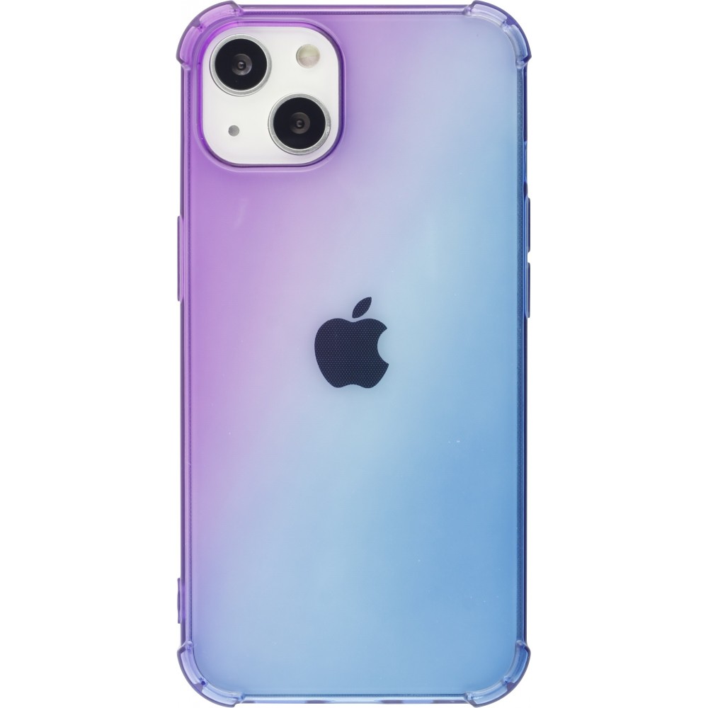 Coque iPhone 15 Plus - Bumper Rainbow Silicone anti-choc avec bords protégés -  violet - Bleu