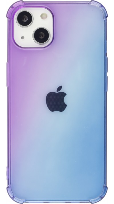 Coque iPhone 15 - Bumper Rainbow Silicone anti-choc avec bords protégés -  violet - Bleu