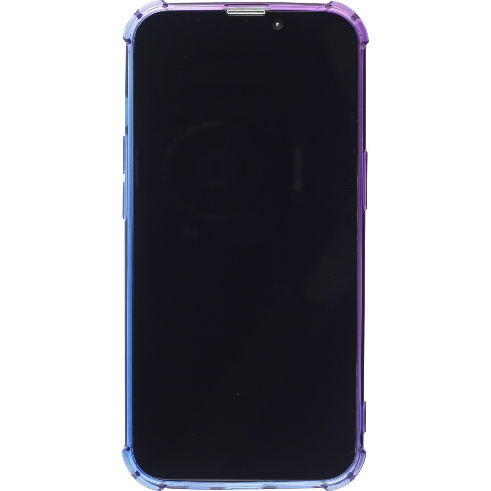 Coque iPhone 15 Plus - Bumper Rainbow Silicone anti-choc avec bords protégés -  violet - Bleu
