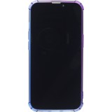 Coque iPhone 15 Plus - Bumper Rainbow Silicone anti-choc avec bords protégés -  violet - Bleu