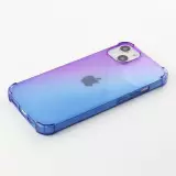 Coque iPhone 15 - Bumper Rainbow Silicone anti-choc avec bords protégés -  violet - Bleu
