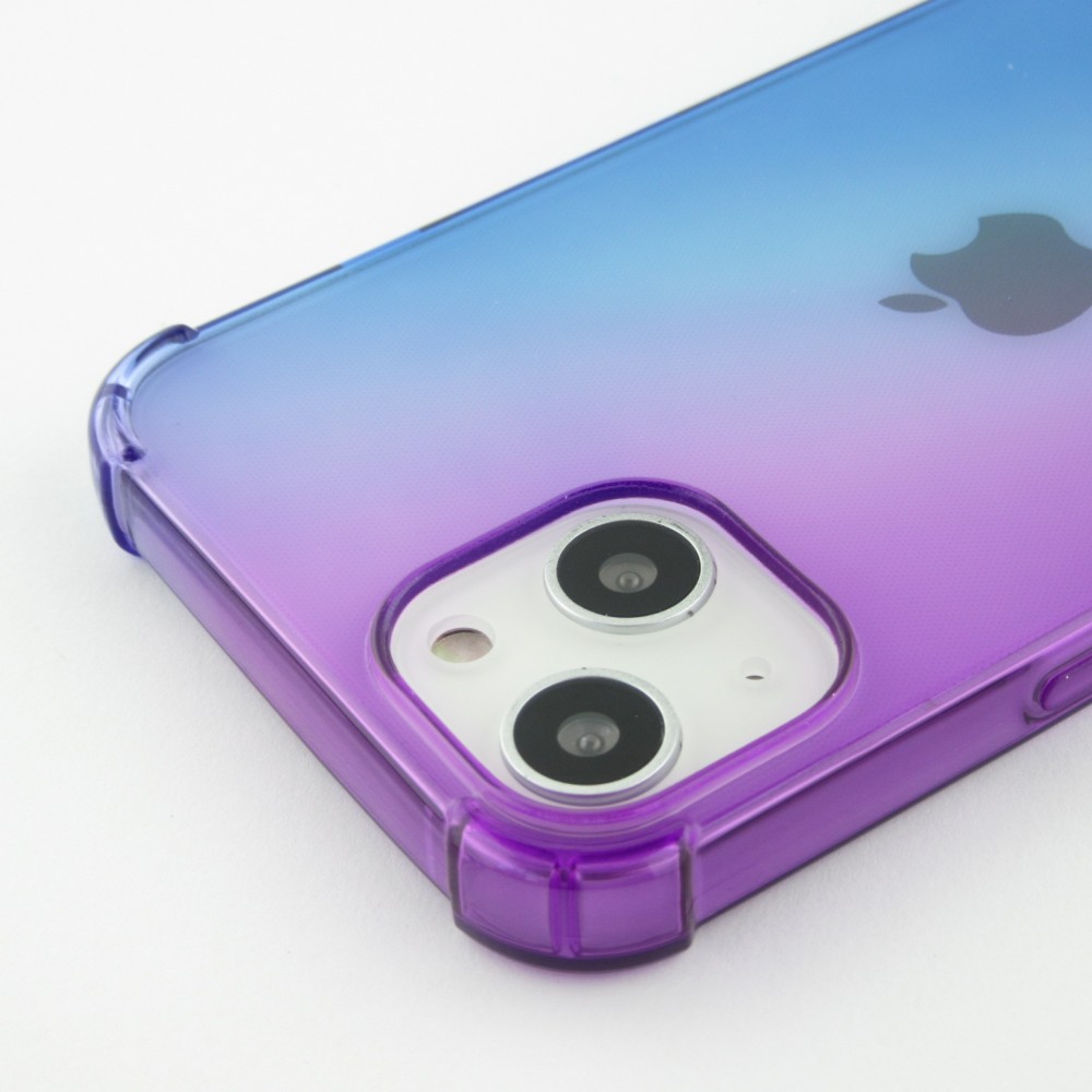 Coque iPhone 15 Plus - Bumper Rainbow Silicone anti-choc avec bords protégés -  violet - Bleu