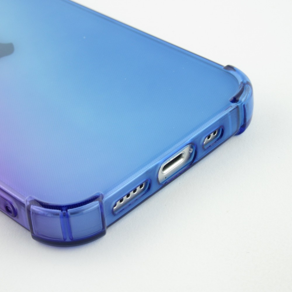 Coque iPhone 15 Plus - Bumper Rainbow Silicone anti-choc avec bords protégés -  violet - Bleu