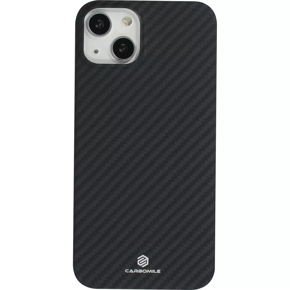 iPhone 16 Plus Case Hülle - Carbomile Schutzcase aus echtem Aramid Carbonfaser - Schwarz