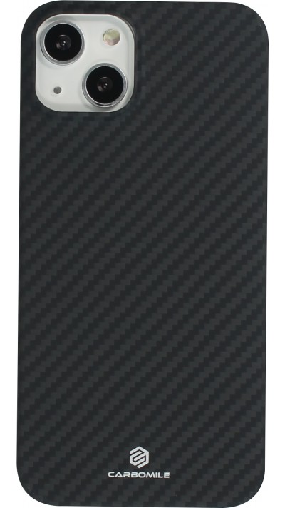 Coque iPhone 14 - Carbomile case de protection en fibre de carbone aramide véritable - Noir