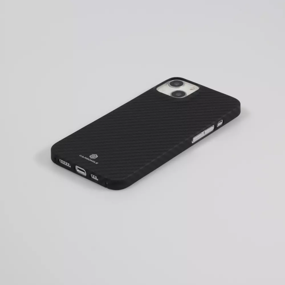 iPhone 16 Plus Case Hülle - Carbomile Schutzcase aus echtem Aramid Carbonfaser - Schwarz