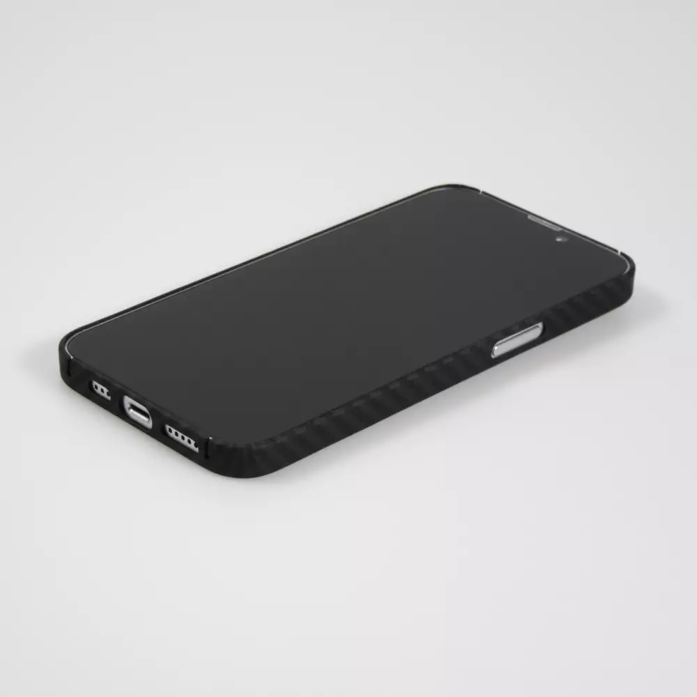 iPhone 16 Plus Case Hülle - Carbomile Schutzcase aus echtem Aramid Carbonfaser - Schwarz