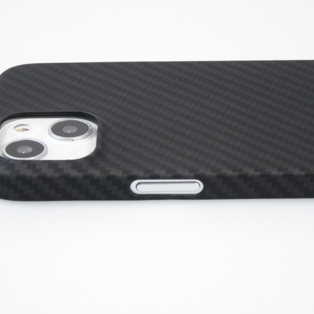 iPhone 14 Case Hülle - Carbomile Schutzcase aus echtem Aramid Carbonfaser - Schwarz