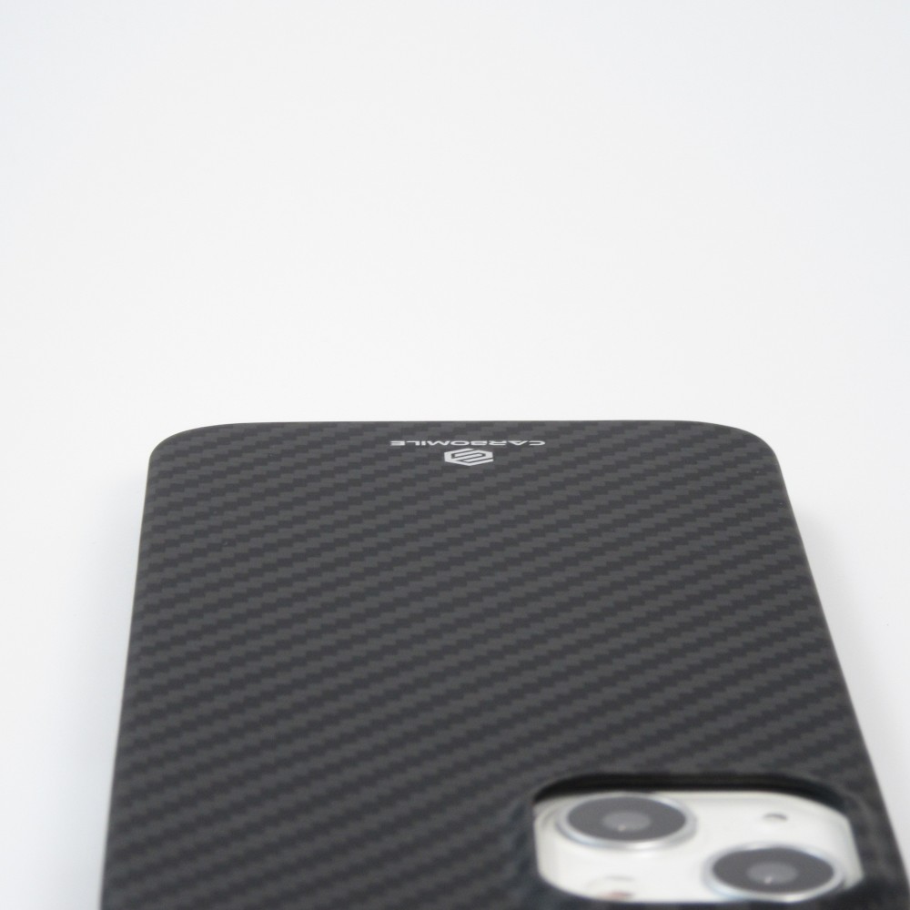 Coque iPhone 14 - Carbomile case de protection en fibre de carbone aramide véritable - Noir