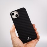 iPhone 14 Case Hülle - Carbomile Schutzcase aus echtem Aramid Carbonfaser - Schwarz