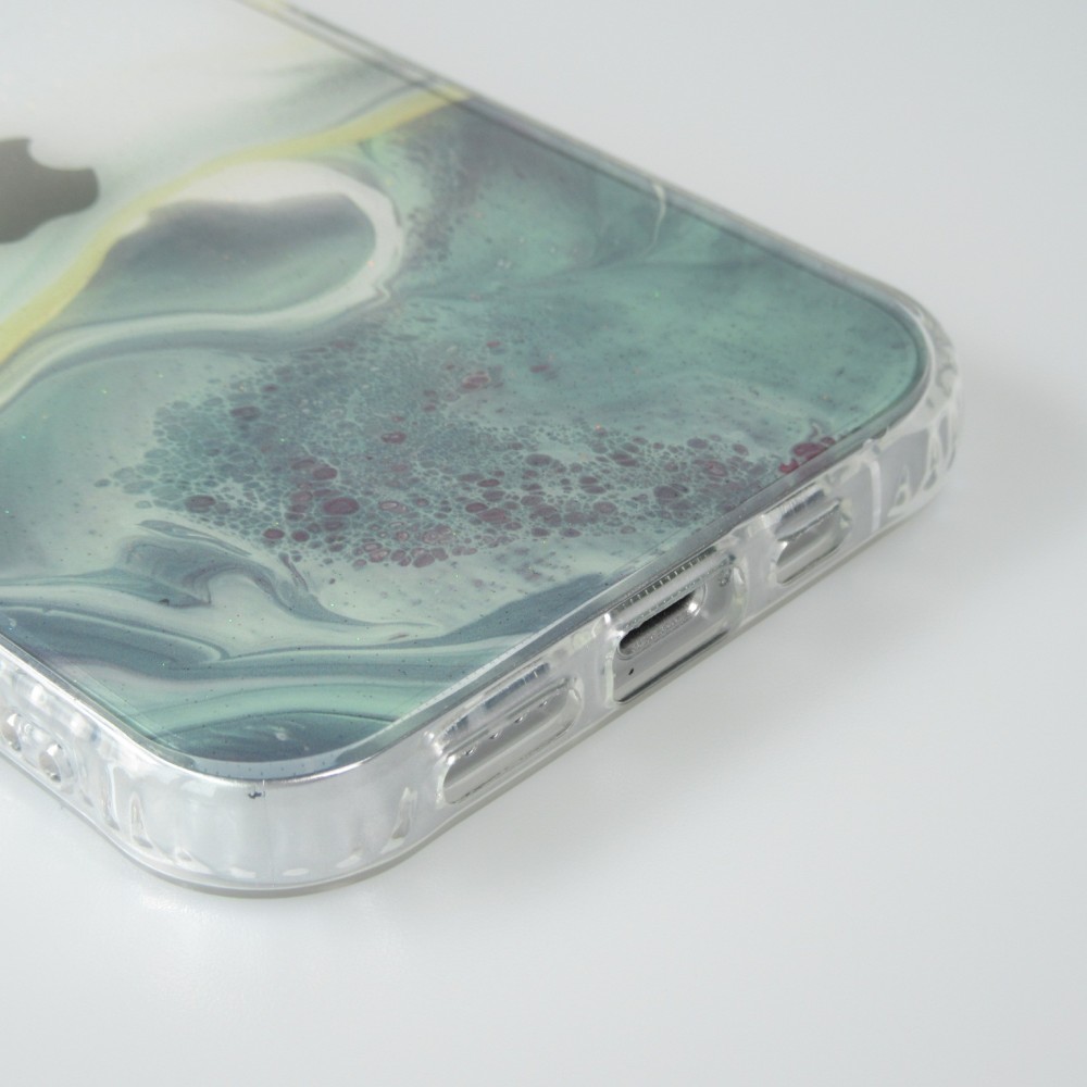 Coque iPhone 13 mini - Clear Bumper gradient paint  - Vert