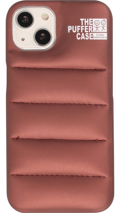 iPhone 13 Pro Case Hülle - 3D stylische Daunenjacke Design mit Ziernaht - Braun