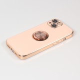 Coque iPhone 13 - Gel Bronze avec anneau - Rose