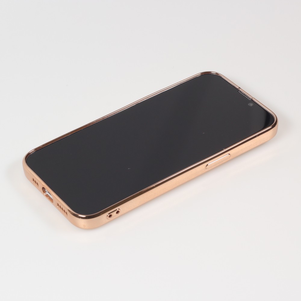 Coque iPhone 13 - Gel Bronze avec anneau - Rose