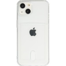 Hülle iPhone 14 - Gummi Bumper Kartenhalter - Transparent