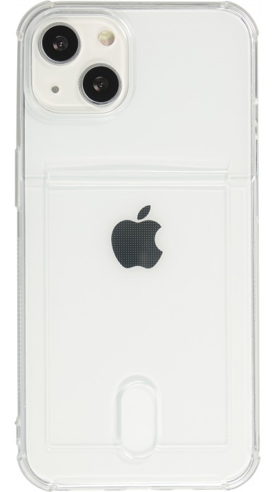 Coque iPhone 15 Plus - Gel Bumper Porte-carte - Transparent