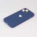 Hülle iPhone 13 mini - Gummi Herz blau