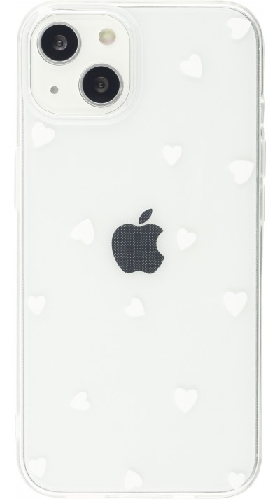 Coque iPhone 14 - Gel petit coeur - Blanc