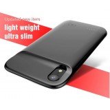 Coque iPhone - Gel silicone chargeur power bank 4800mAh intégré - Noir