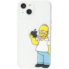 Coque iPhone 14 - Gel cartoon Homer Simpson