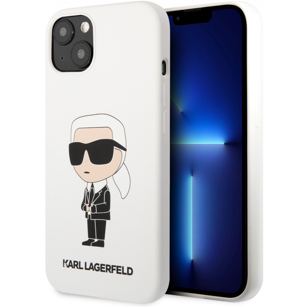 iPhone 13 Case Hülle - Karl Lagerfeld schik silikon Soft-Touch - Weiss