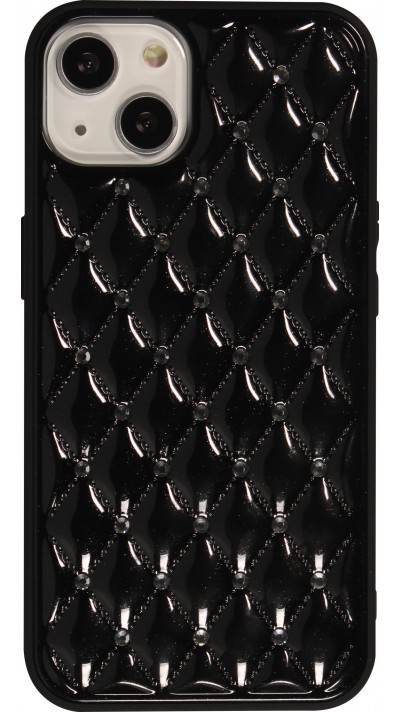 Coque iPhone 13 - Luxury Matelassé diamant - Noir
