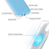 iPhone 13 Pro Case Hülle - 15W wireless Power Externe Batterie charging Cover Fast Charge 8000mAh - Weiss