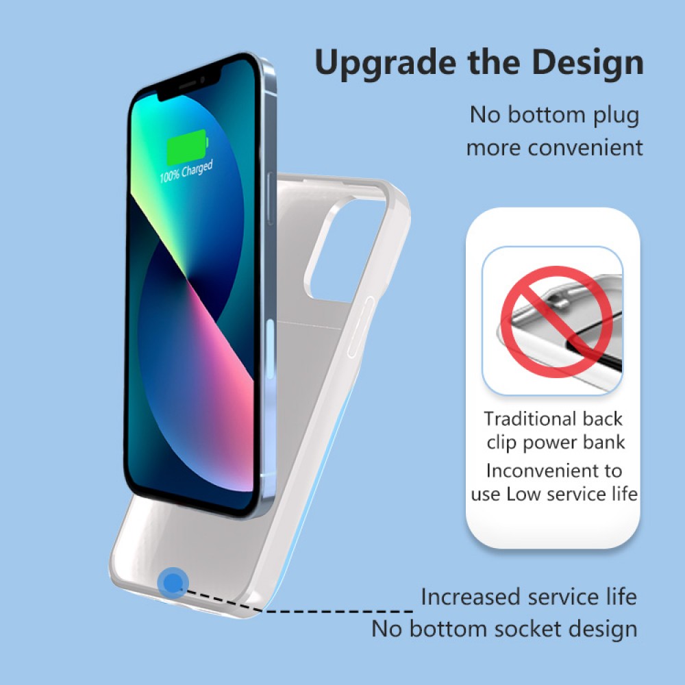 Coque iPhone 13 Pro - 15W batterie externe wireless power cover fast  charging 8000mAh - Noir - Acheter sur PhoneLook