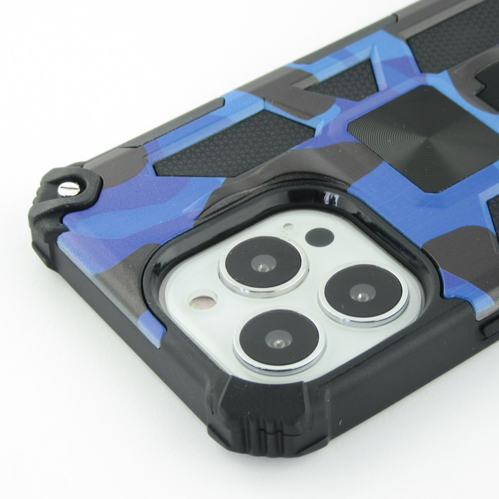 Coque iPhone 13 Pro - Armor Camo - Bleu foncé