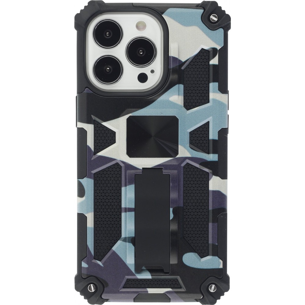 Coque iPhone 13 Pro Max - Armor Camo  - Bleu gris