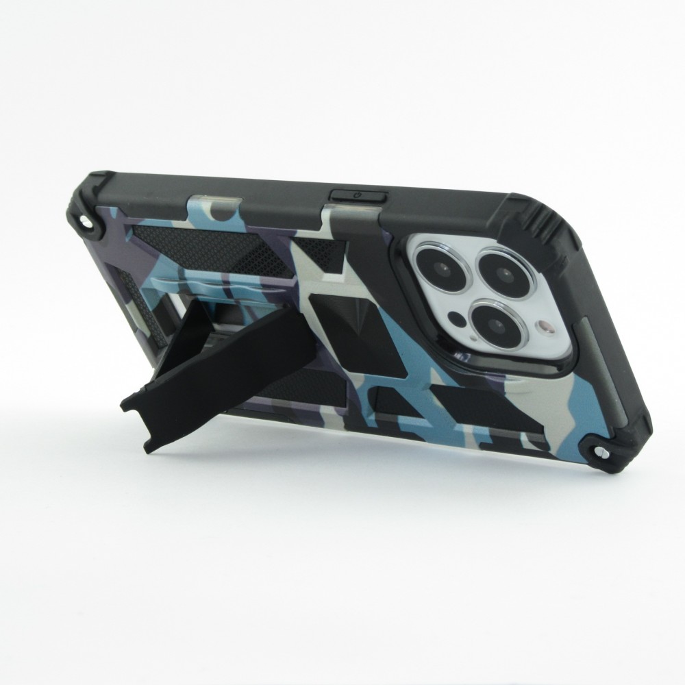 Coque iPhone 13 Pro - Armor Camo - Bleu gris