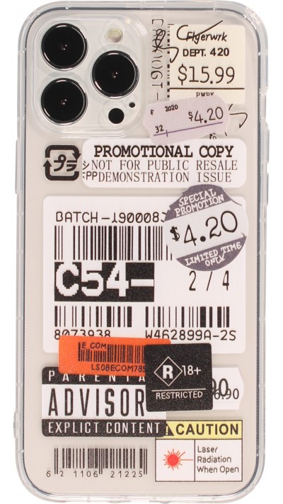 iPhone 13 Pro Max Case Hülle - Aufkleber Vintage Sticker Price-tag collage - Transparent