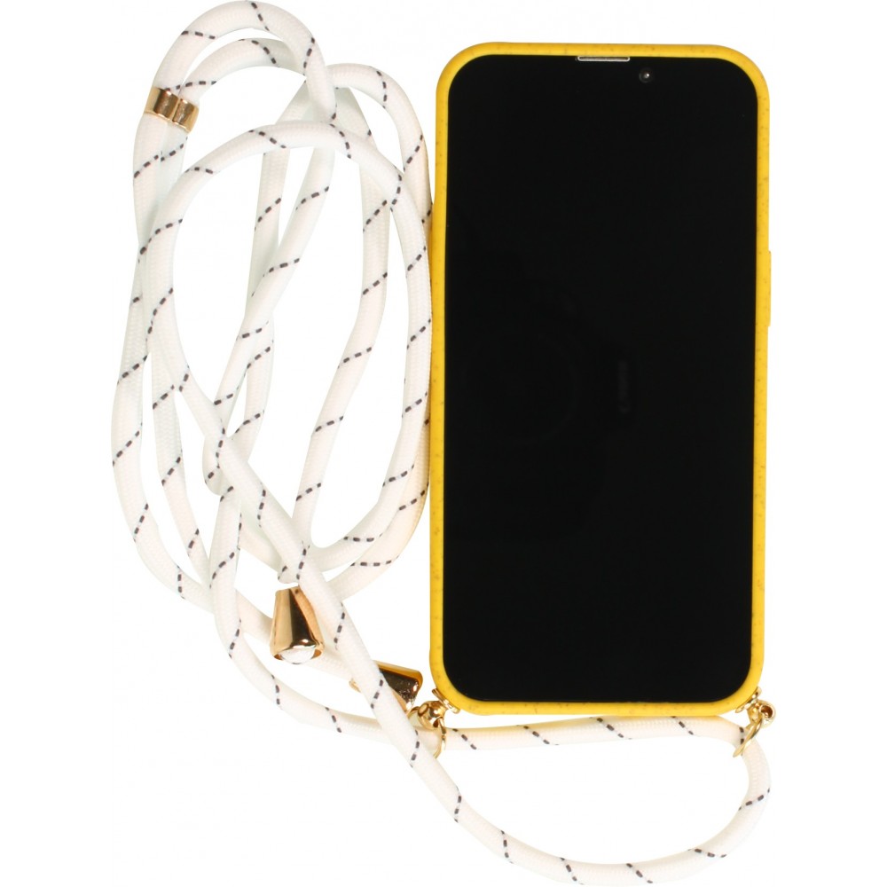 Coque Samsung Galaxy S24+ - Bio Eco-Friendly nature avec cordon collier jaune